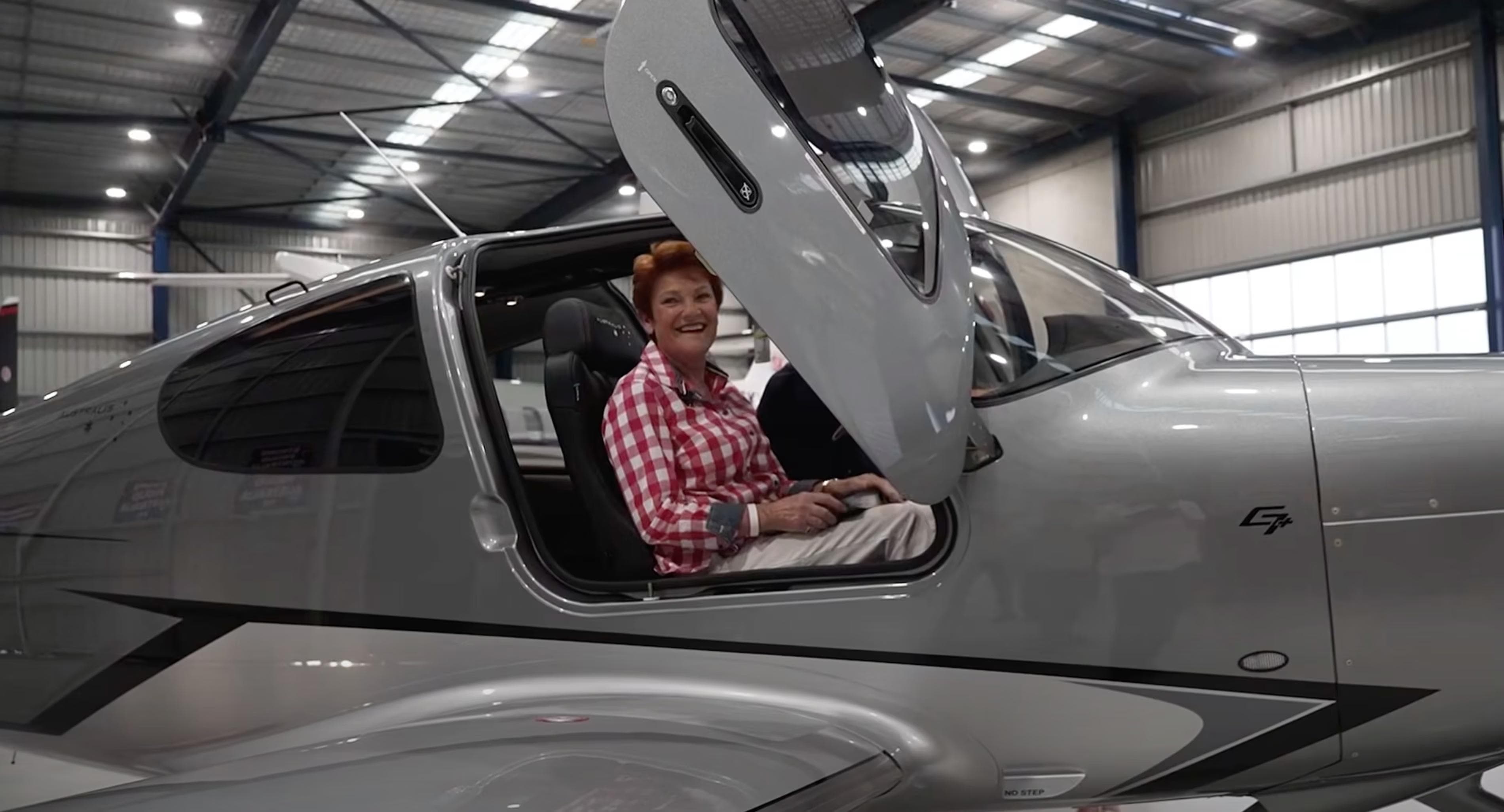 Pauline Hanson with private plane